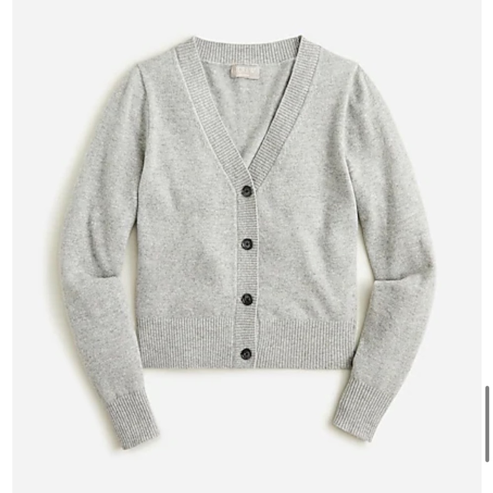 Cashmere cropped V-neck cardigan sweater